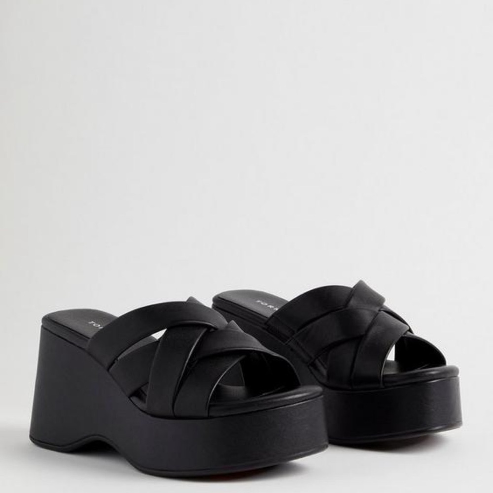 Torrid Wide Width Black Crisscross Platform Mule